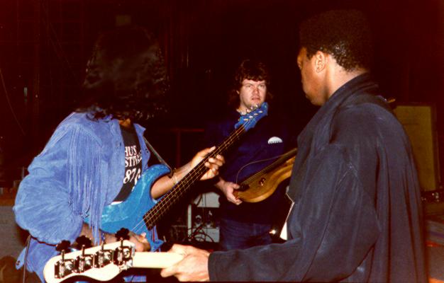 Me , Tom Perme &  Darryl Jones  @ soundcheck in Denmark   